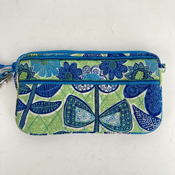 Vera Bradley Blue Green Floral Print Wallet - Picture 3 of 8